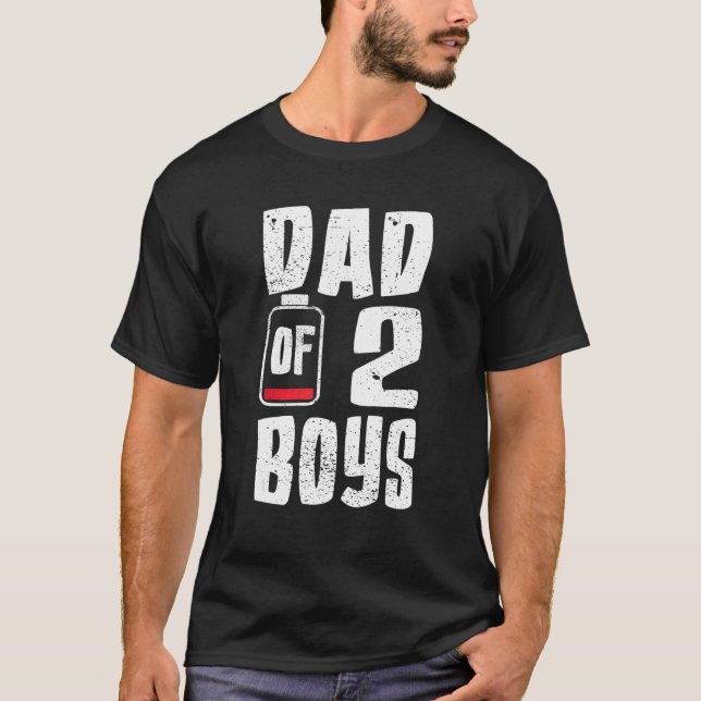 Mens Dad of 2 Boys From Son Fothers Day Birthday M T-Shirt (Front)