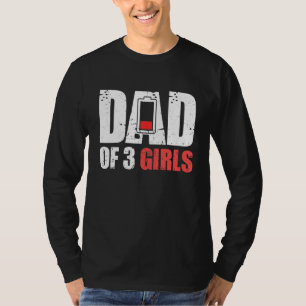 Mens Dad Of 3 Girls - Father With Three Daughters T-Shirt