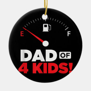 Mens Dad of 4 Kids from Sons Daughters Fathers Ceramic Ornament