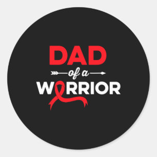 Mens Dad Of A Blood Cancer Warrior Family Blood Ca Classic Round Sticker