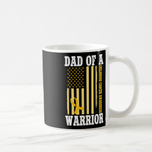 Mens Dad Of A Warrior Childhood Cancer Awareness Coffee Mug