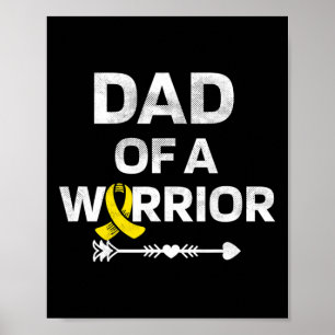 Mens Dad Of A Warrior DIPG Awareness Childhood Can Poster