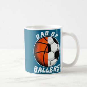 Mens dad of ballers basketball soccer dad t shirt coffee mug