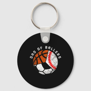 Mens Dad Of Byllers Fun Bysebyll Soccer Bysketbyll Key Ring