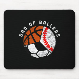 Mens Dad Of Byllers Fun Bysebyll Soccer Bysketbyll Mouse Pad