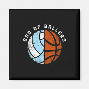 Mens Dad Of Byllers Fun Bysketbyll Volleybyll Dad Magnet