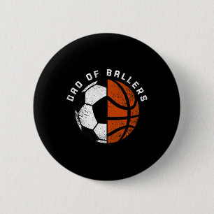 Mens Dad Of Byllers Fun Soccer Bysketbyll Dad 6 Cm Round Badge