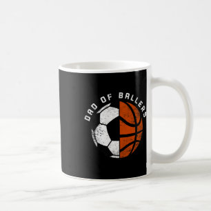 Mens Dad Of Byllers Fun Soccer Bysketbyll Dad Coffee Mug