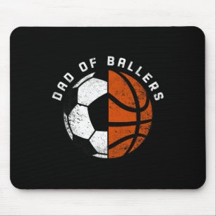 Mens Dad Of Byllers Fun Soccer Bysketbyll Dad Mouse Pad
