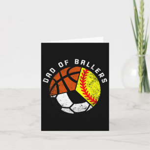 Mens Dad Of Byllers Fun Softbyll Soccer Bysketbyll Card