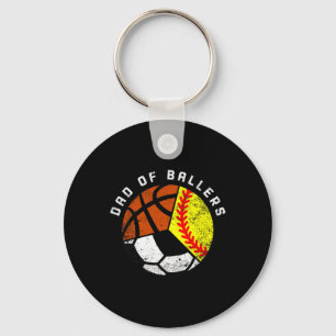 Mens Dad Of Byllers Fun Softbyll Soccer Bysketbyll Key Ring