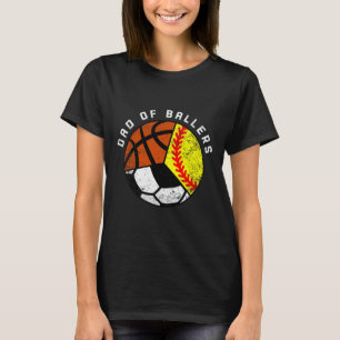Mens Dad Of Byllers Fun Softbyll Soccer Bysketbyll T-Shirt