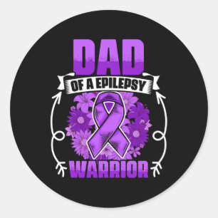Mens Dad Of Epilepsy Warrior Epilepsy Survivor Epi Classic Round Sticker