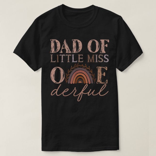 Mens Dad of Little Miss Onederful First Birthday B T-Shirt (Design Front)