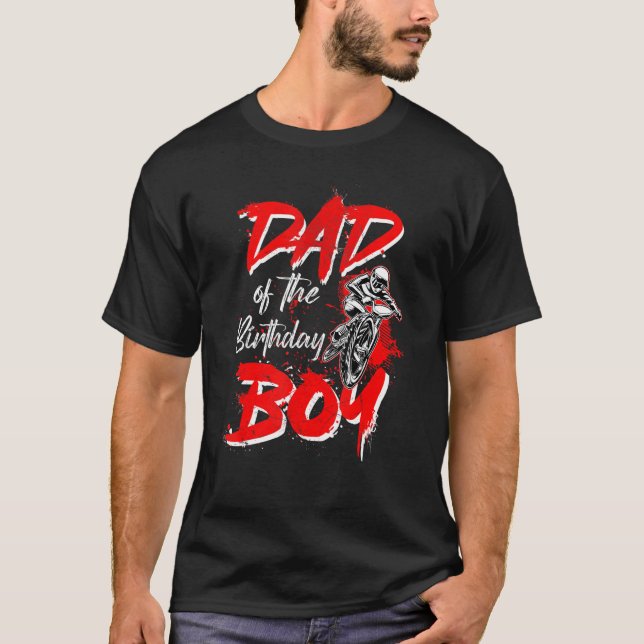 Mens Dad Of The Birthday Boy   Bike Rider BMX Dadd T-Shirt (Front)