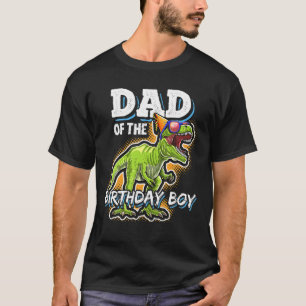 Mens Dad Of The Birthday Boy Matching Family Dinos T-Shirt