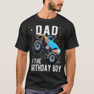 Mens Dad Of The Birthday Boy Monster Truck Family  T-Shirt