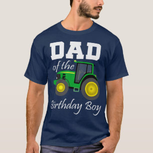Mens Dad of the Birthday Boy Tractors Farmer Trac T-Shirt
