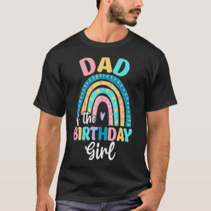 Mens Dad Of The Birthday Girl Boho Rainbow Daddy T-Shirt