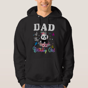 Mens Dad Of The Birthday Girl Panda Bear Party Mat Hoodie