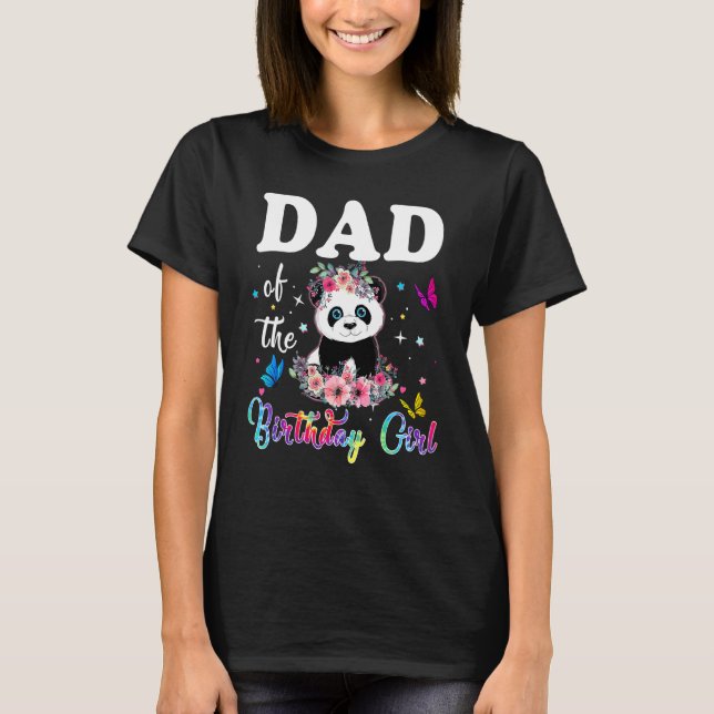 Mens Dad Of The Birthday Girl Panda Bear Party Mat T-Shirt (Front)