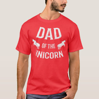 Mens Dad Of The Unicorn Matching Father Kids  Funn T-Shirt