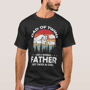 Mens Dad Of Twins 2022 Father Twice As Cool Twin D T-Shirt