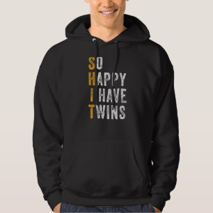 Mens Dad Of Twins So Happy I Have Twins Father's Hoodie