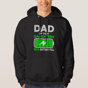 Mens Dad Of Two Daughters Fathers Day  From Daught Hoodie
