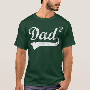 Mens Dad of Two Squared Funny s for Dad Father's T-Shirt