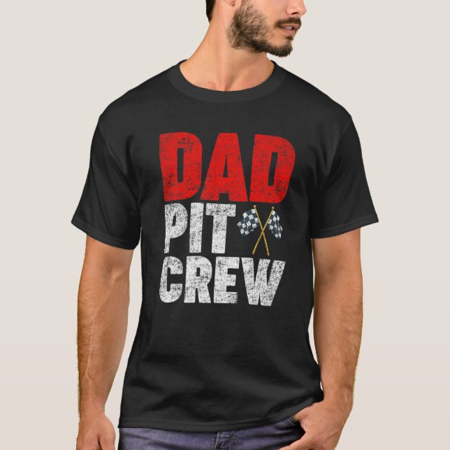 Mens Dad Pit Crew Funny Car Race Kart Racing Dad F T-Shirt (Front)
