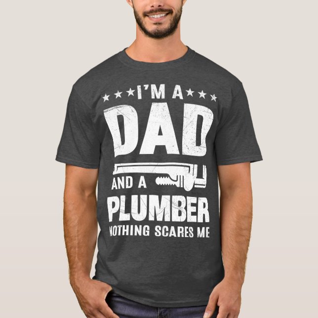 Mens Dad Plumber Funny Plumbing Fathers Day T-Shirt (Front)