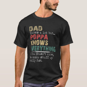 Mens Dad Poppa Know Everything Retro Christmas Gra T-Shirt