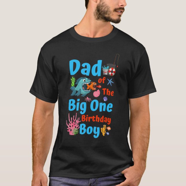 Mens Dad Quots Dad Of The Big One Birthday Boy Fis T-Shirt (Front)