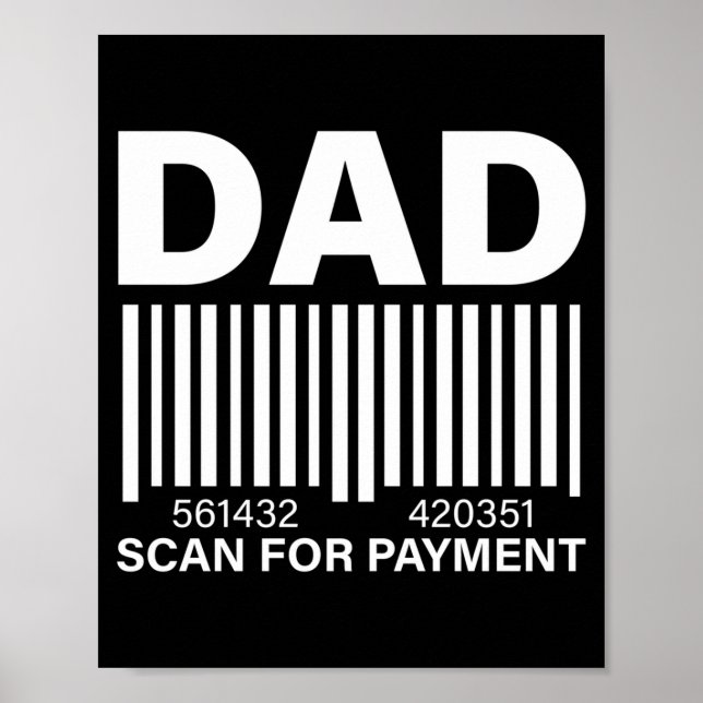 Mens dad scan payment graphic performance  poster (Front)