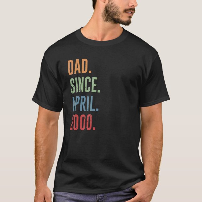 Mens Dad Since April 2000 T-Shirt (Front)