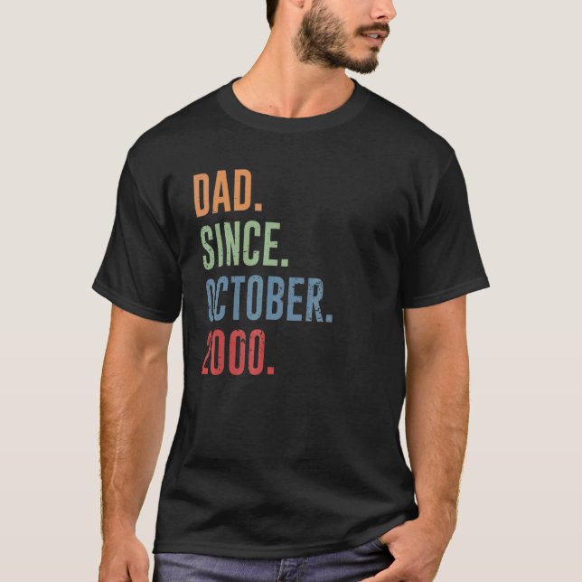 Mens Dad Since October 2000 T-Shirt (Front)