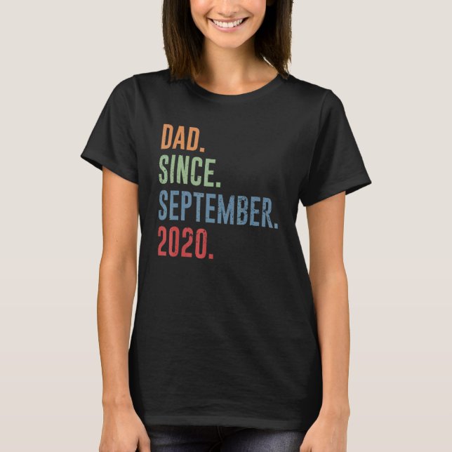 Mens Dad Since September 2020 T-Shirt (Front)