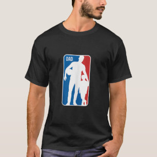 Mens Dad Sports Logo Basketball Dad Son Silhouette T-Shirt