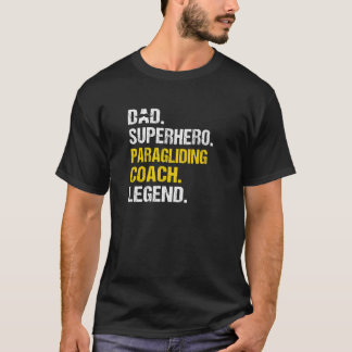 Mens Dad Superhero Paragliding Coach Funny Humour  T-Shirt