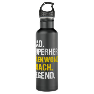 Mens Dad Superhero Taekwondo Coach Funny Taekwondo 710 Ml Water Bottle