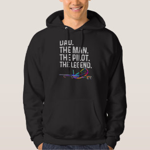 Mens Dad The Man The Pilot The Legend Pilot Vinta Hoodie