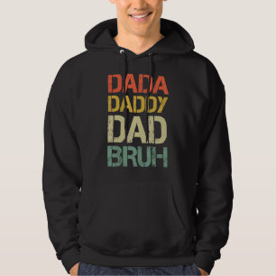 Mens Dada Daddy Dad Bruh Retro Vintage Father Day Hoodie
