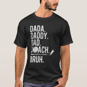 Mens Dada Daddy Dad Bruh Vintage Ice Hockey Coach T-Shirt