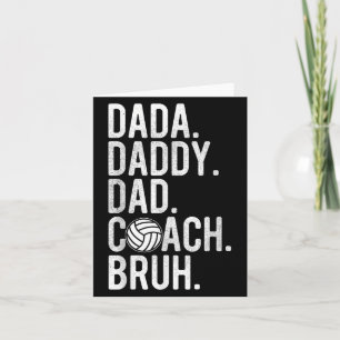Mens Dada Daddy Dad Bruh Vintage Volleyball Coach Card