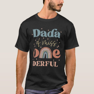 Mens Dada of Miss Onederful Boho Rainbow Daughter T-Shirt