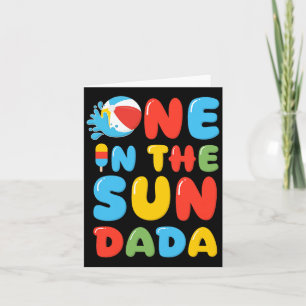Mens Dada One in The Sun 1st Birthday ol Party Card