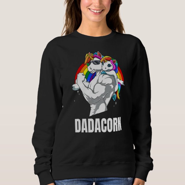 Mens Dadacorn  Father Daughter Unicorns  1 Sweatshirt (Front)
