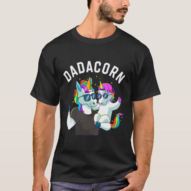 Mens Dadacorn Unicorn Dad Family Birthday Fathers  T-Shirt (Front)