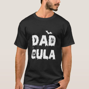 Mens Dadcula Halloween Funny Letter Print Dad T-Shirt